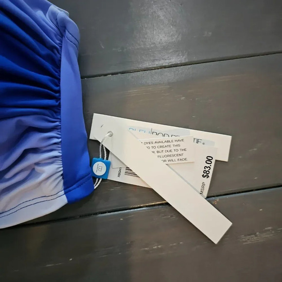 Bleu Rod Beattie Women's Shirred Underwire blue ombre Bikini D-Cup Top size 38 - Picture 7 of 12